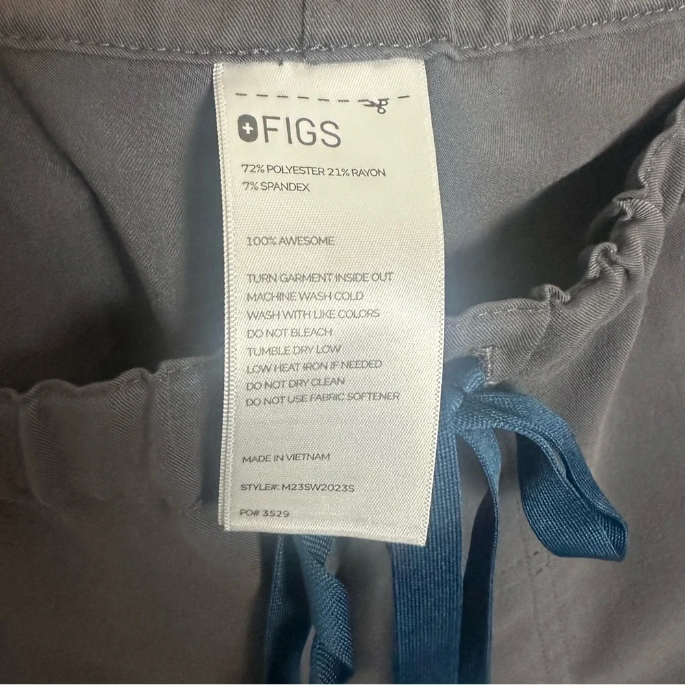 Figs Gray Elastic Highwaisted Gray Pants Size M/S